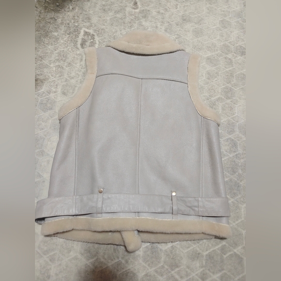 Belle Fare Shearling Fur Moto Vest XS - Picture 4 of 9